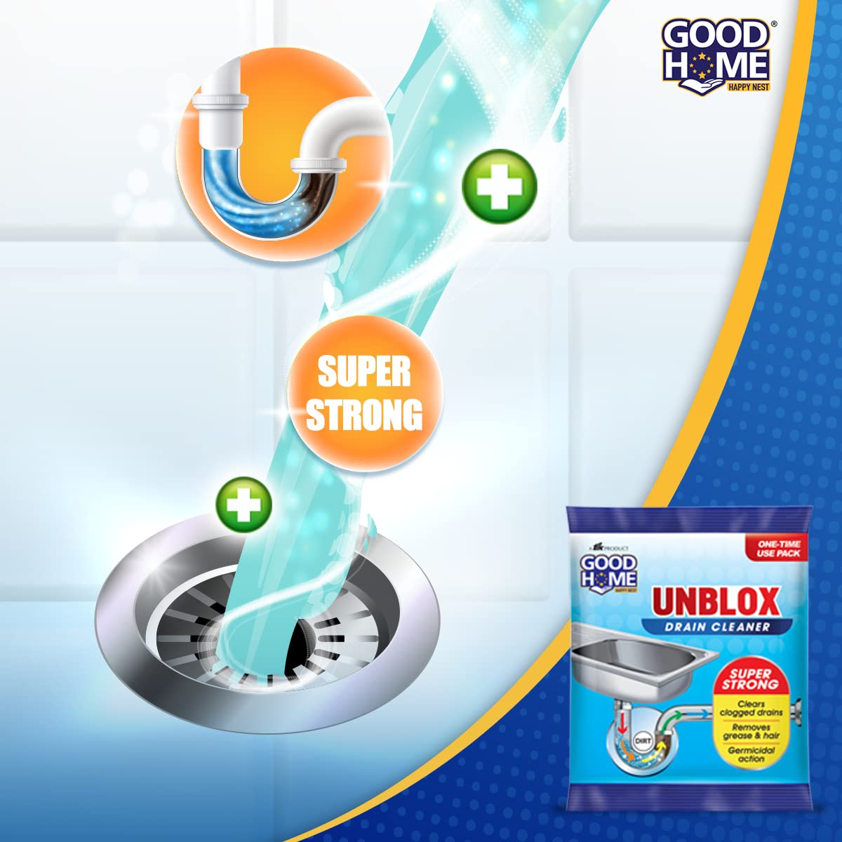 **Powerful Unblox Drain Cleaner - Fast Acting Sink & Pipe Clog Remover, Safe for All Pipes (10-Pack) - Ideal for Kitchen, Bathroom & Shower Drain Maintenance**