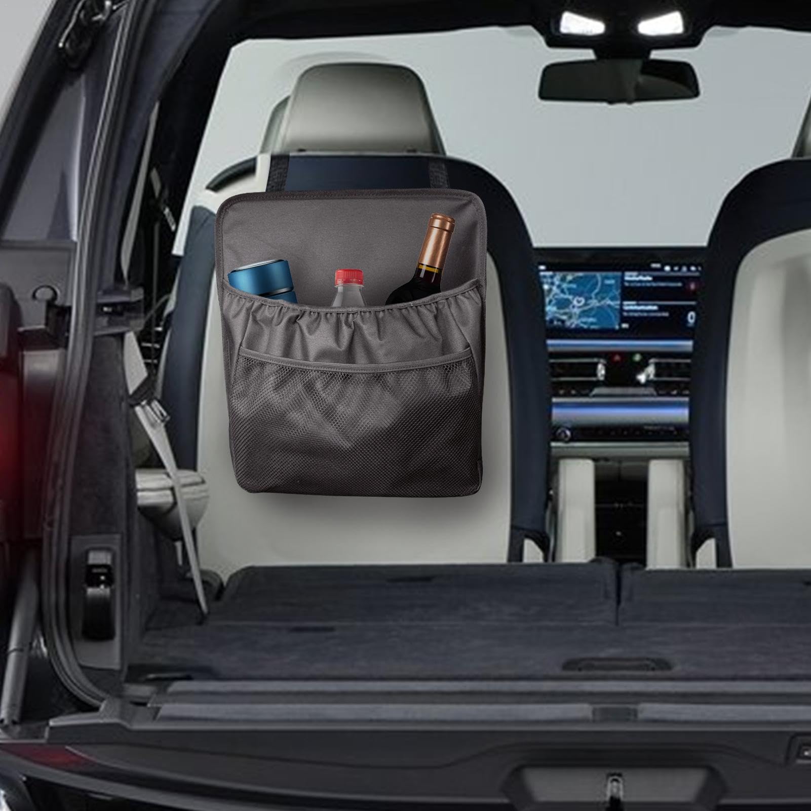 Waterproof Car Back Seat Organizer with Tissue Box Holder - Travel Storage Pouch for Phones, Sunglasses & Essentials | Perfect for Road Trips, Family Outings & Daily Commutes