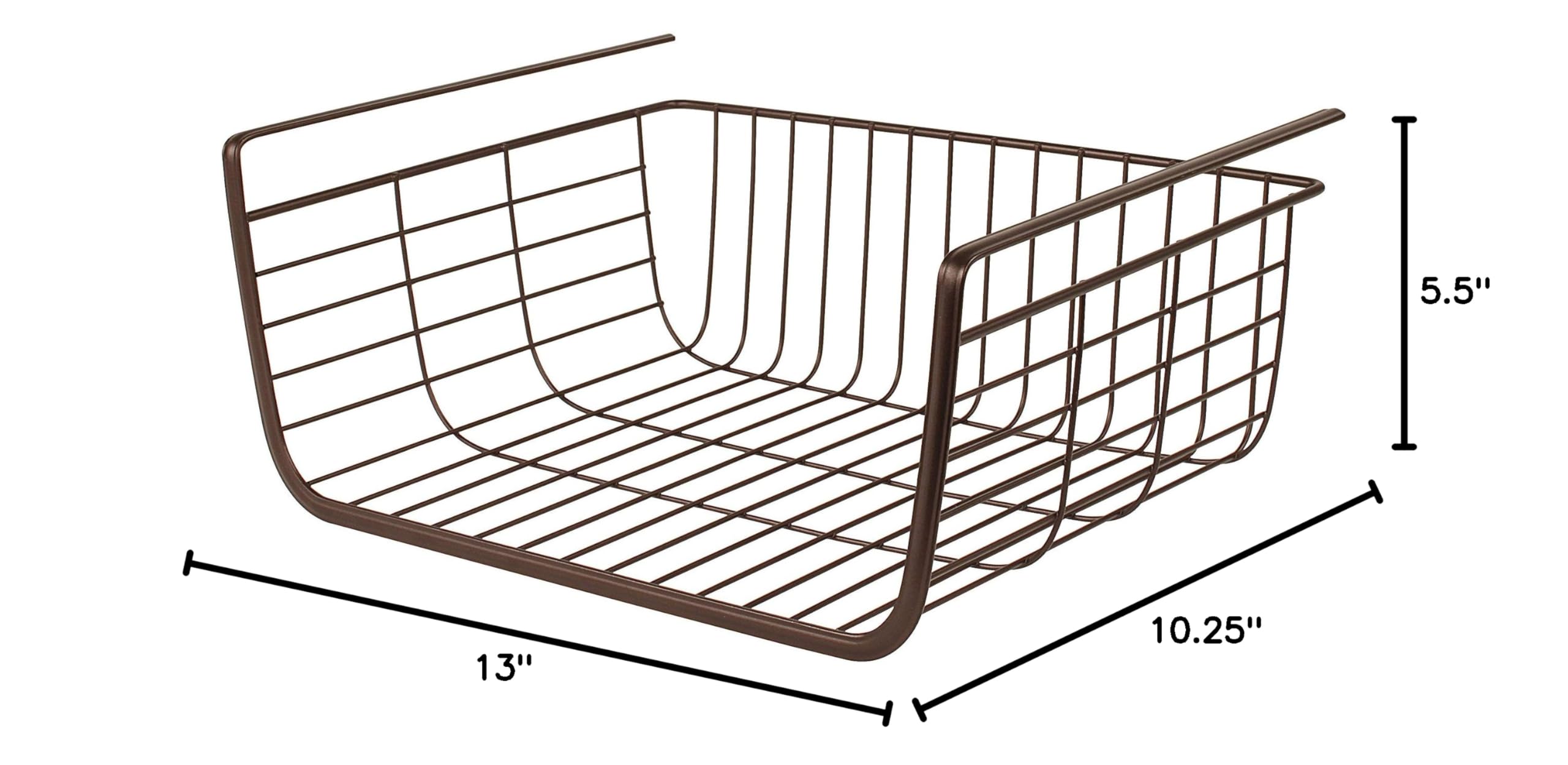 Spectrum Diversified Ashley Small Storage Shelf - Bronze (61724) | Kitchen Cabinet & Pantry Organizer, Bathroom Storage Basket | Perfect for Home, Office & Dorm Organization