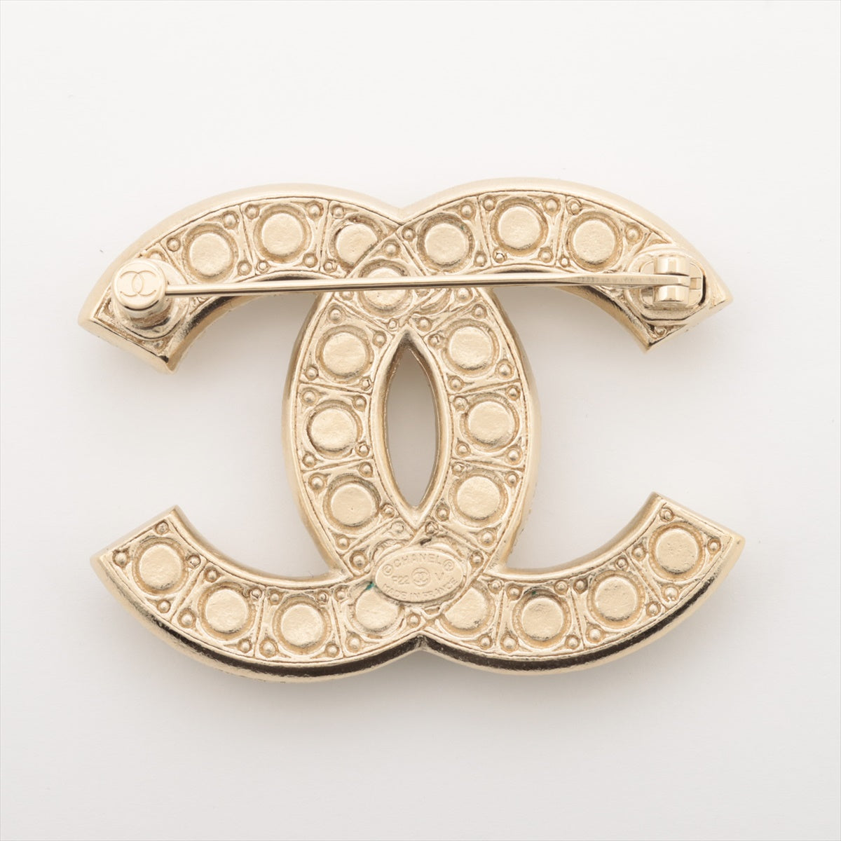 Chanel Coco Rhinestone Gold Brooch - Vintage Costume Jewelry Pin for Women - Perfect for Dresses, Blazers & Special Occasions
