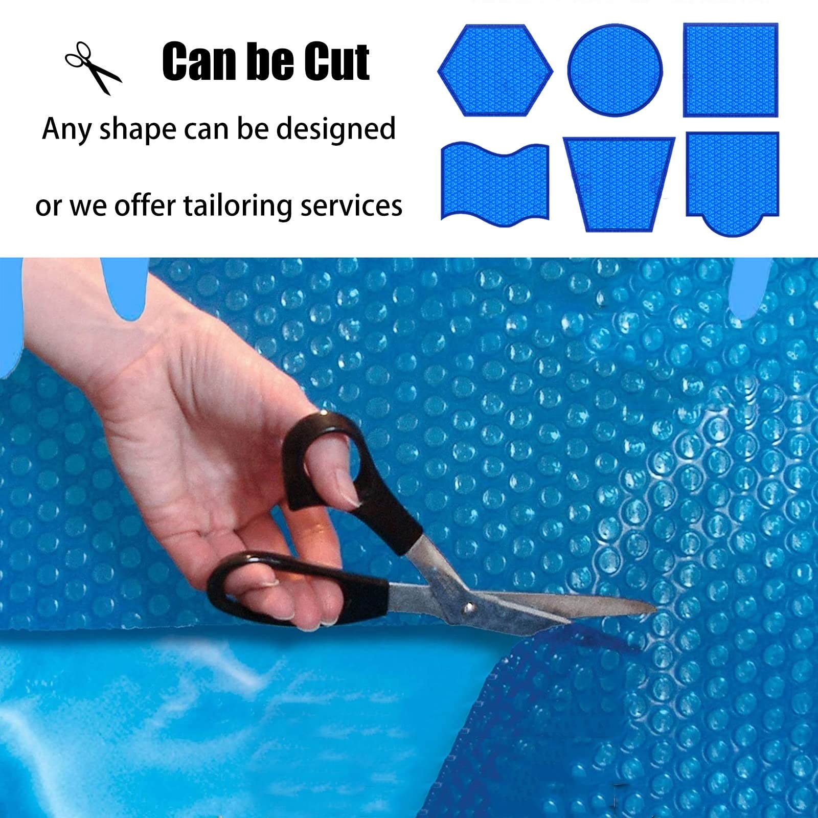 19-mil Solar Pool Cover - Round Bubble Foam Leaf Design for Above Ground & Inground Pools - Dustproof & Easy to Cut - 2x2m (6.6x6ft) - Perfect for Kiddie Pools, Salt Water Pools & Lazy Summer Days