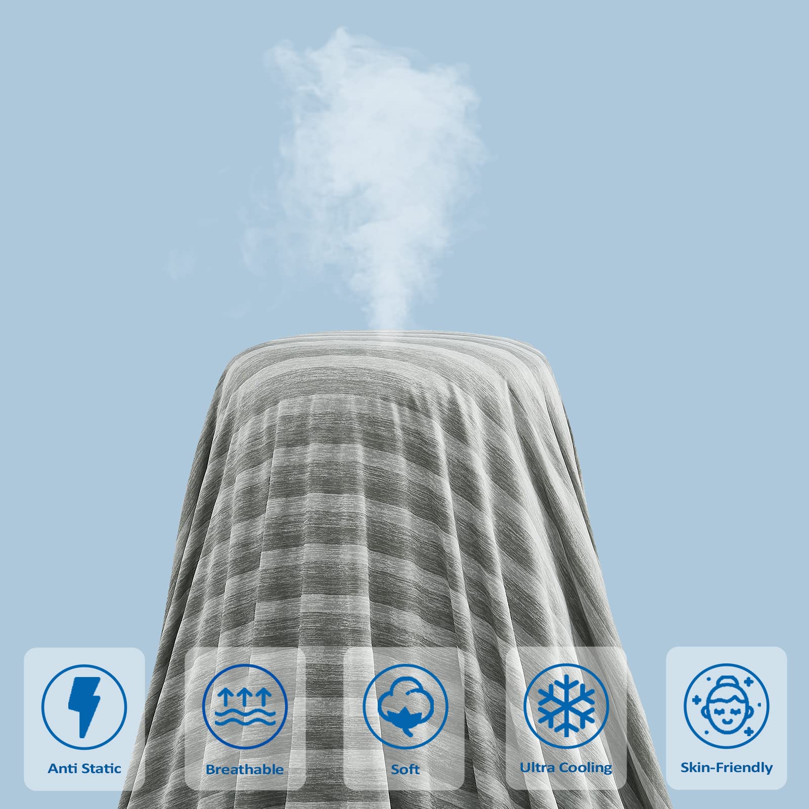 Arc-Chill Q-Max Cooling Blanket for Hot Sleepers - >0.5 Cool Fiber Technology, Summer Weight Throw for Night Sweats Relief - Soft & Lightweight Temperature Regulating Blanket for Adults & Kids - Perfect for Bed, Sofa, and Air Conditioning Comfort
