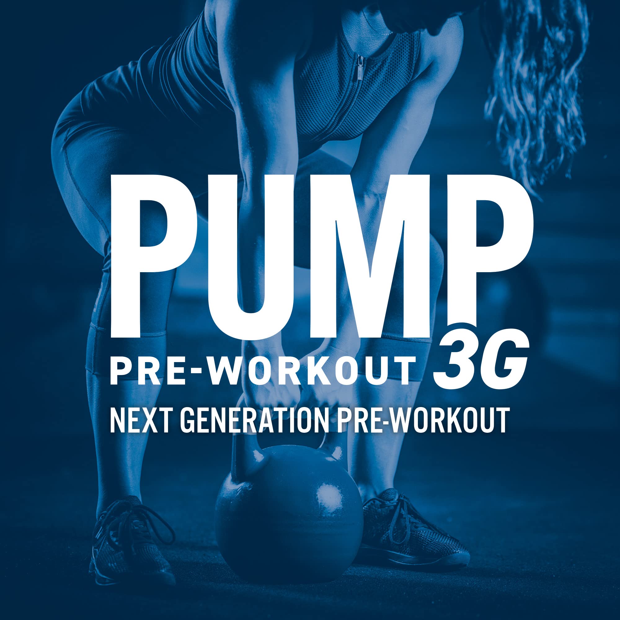 Applied Nutrition Pump 3G Pre Workout Powder - Icy Blue Raz Flavor (375g) | Energy Booster for Gym & Fitness Training