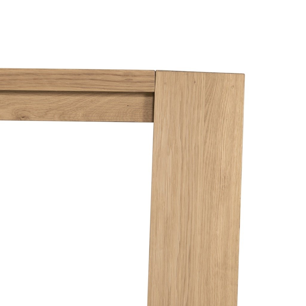 Modern Capra Dining Table - Light Oak Resin Top with Sturdy Metal Base - Perfect for Kitchen, Dining Room & Small Space Homes
