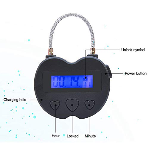 Hagsnec Smart Time Lock with LCD Display - USB Rechargeable Electronic Timer Padlock for Travel, Gym, School & Home Security (Black) - Perfect for Lockers, Luggage, Storage & Personal Belongings