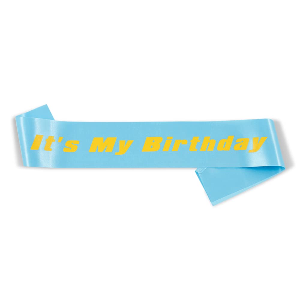 Birthday Sash for Boys & Girls - Light Blue 'It's My Birthday' Party Decoration & Favor - Perfect for Birthday Celebrations, Photos & Special Events