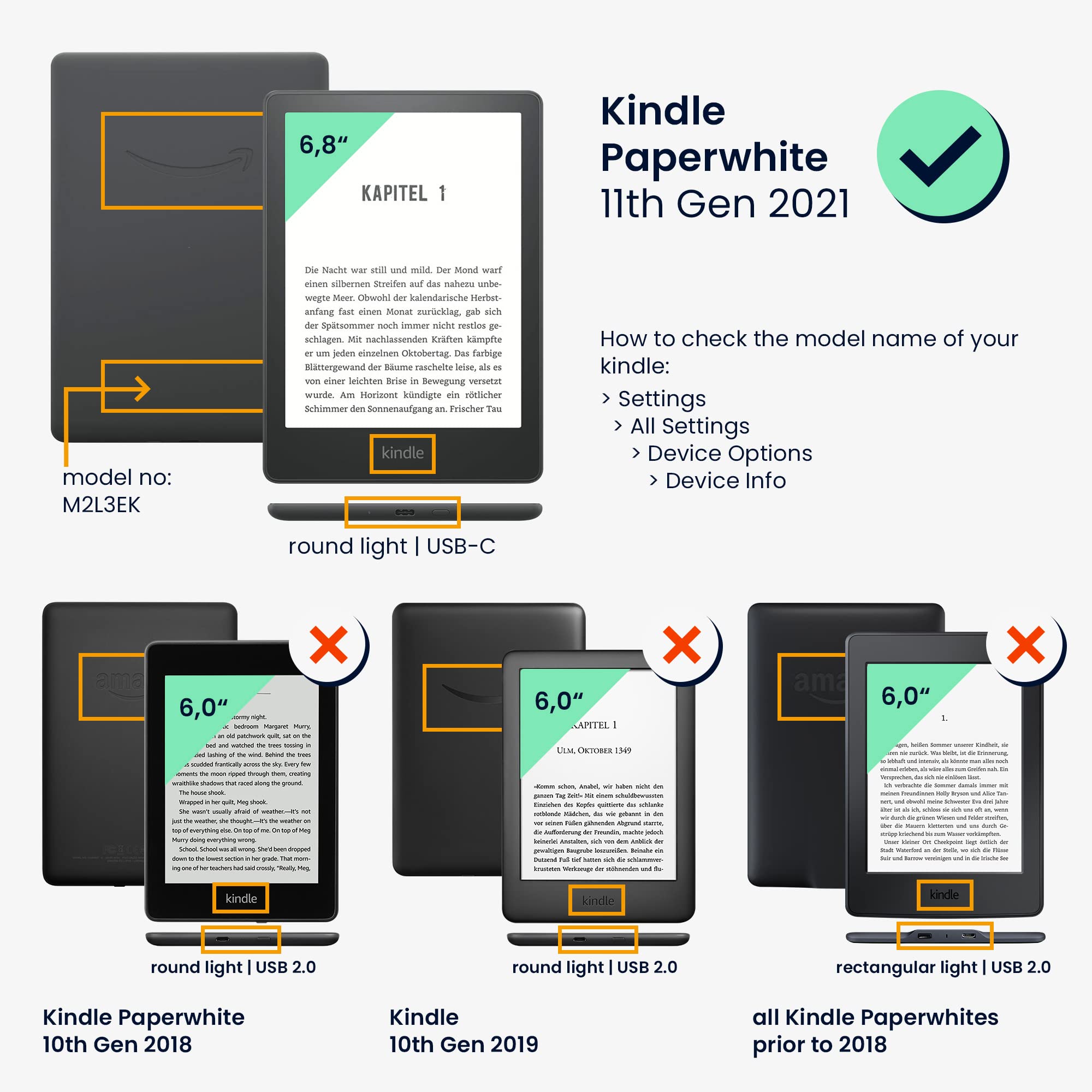Premium Felt Origami Case for Amazon Kindle Paperwhite 11th Gen (2021) - Protective Stand Cover in Dark Brown with Brushed Heart Design - Perfect for Reading, Travel & Home Use