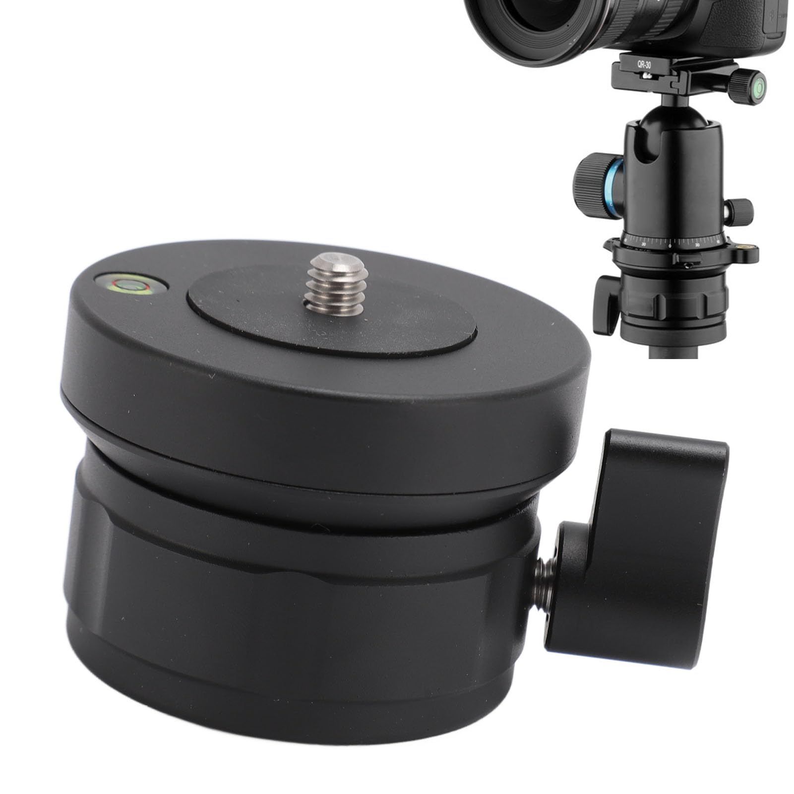 5° Tilt Mini Leveling Base with Bubble for Tripod Head - 1/4