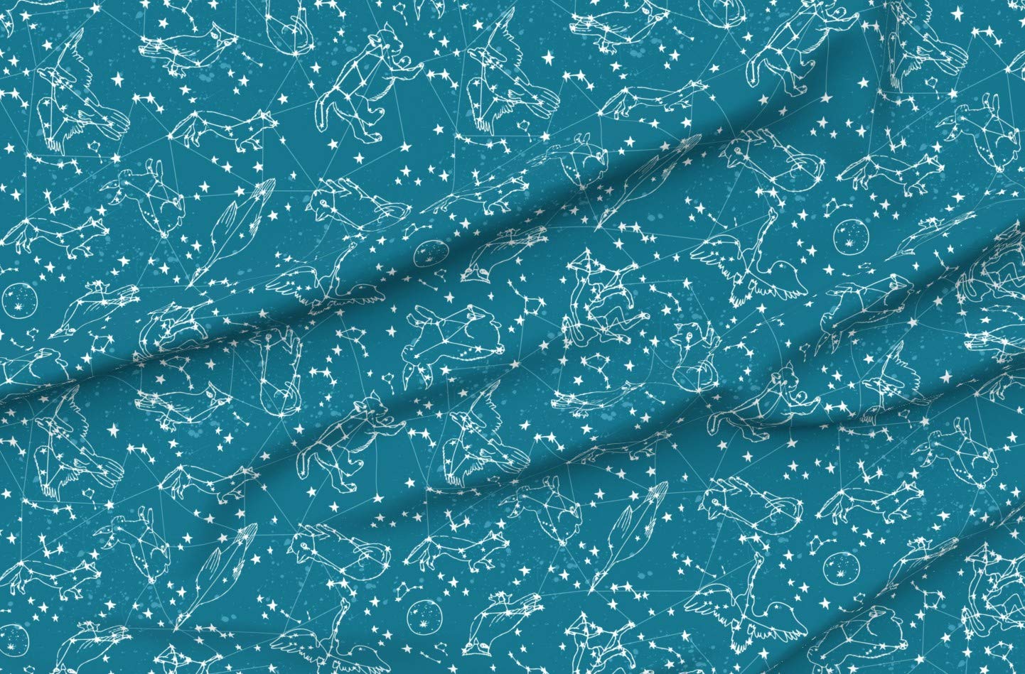 Constellation Printed Velvet Fabric by The Yard - Stars & Night Sky Design for Kids Nursery, Upholstery, Home Decor & Apparel | Perfect for DIY Projects, Curtains & Throw Pillows