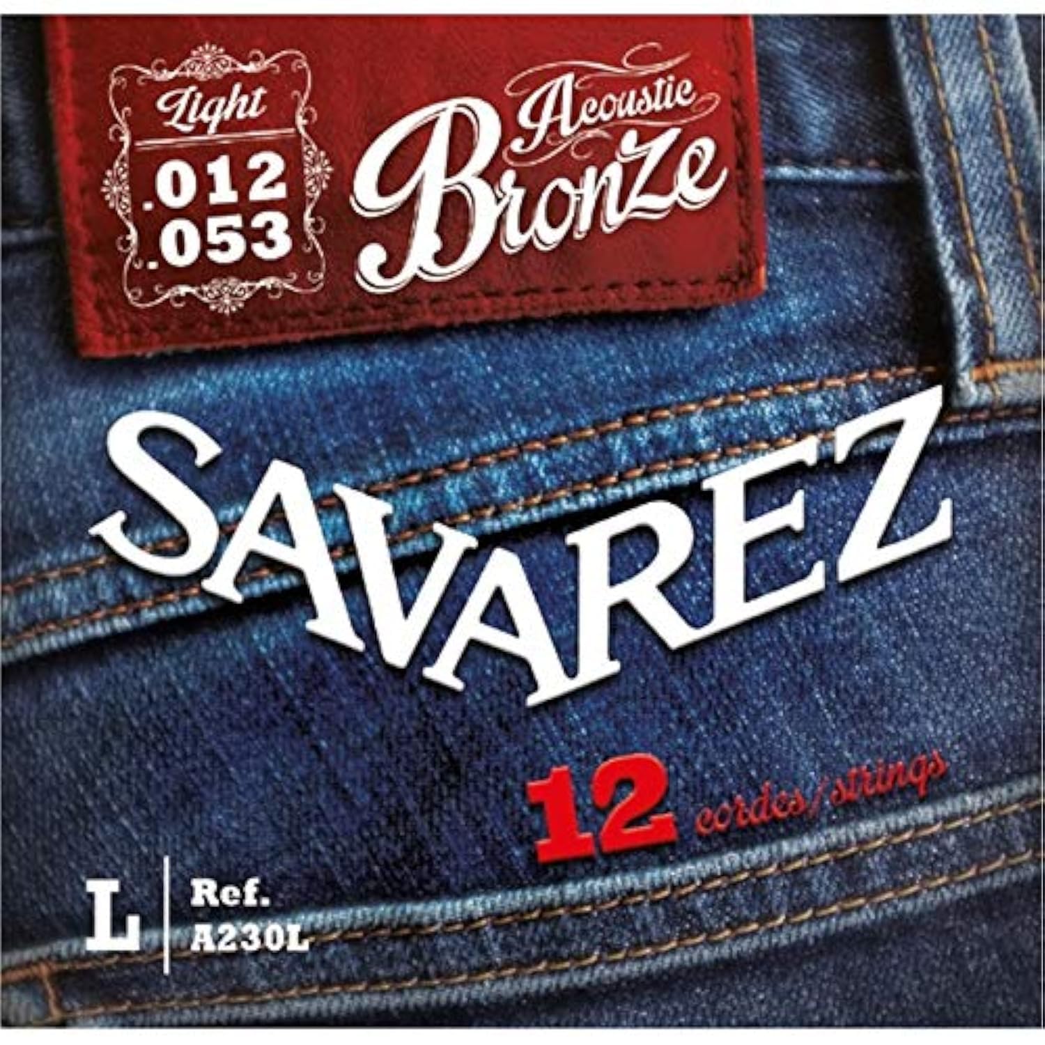 Savarez A230L Light Tension Classical Guitar Strings - 80/20 Bronze Acoustic Strings (0.012