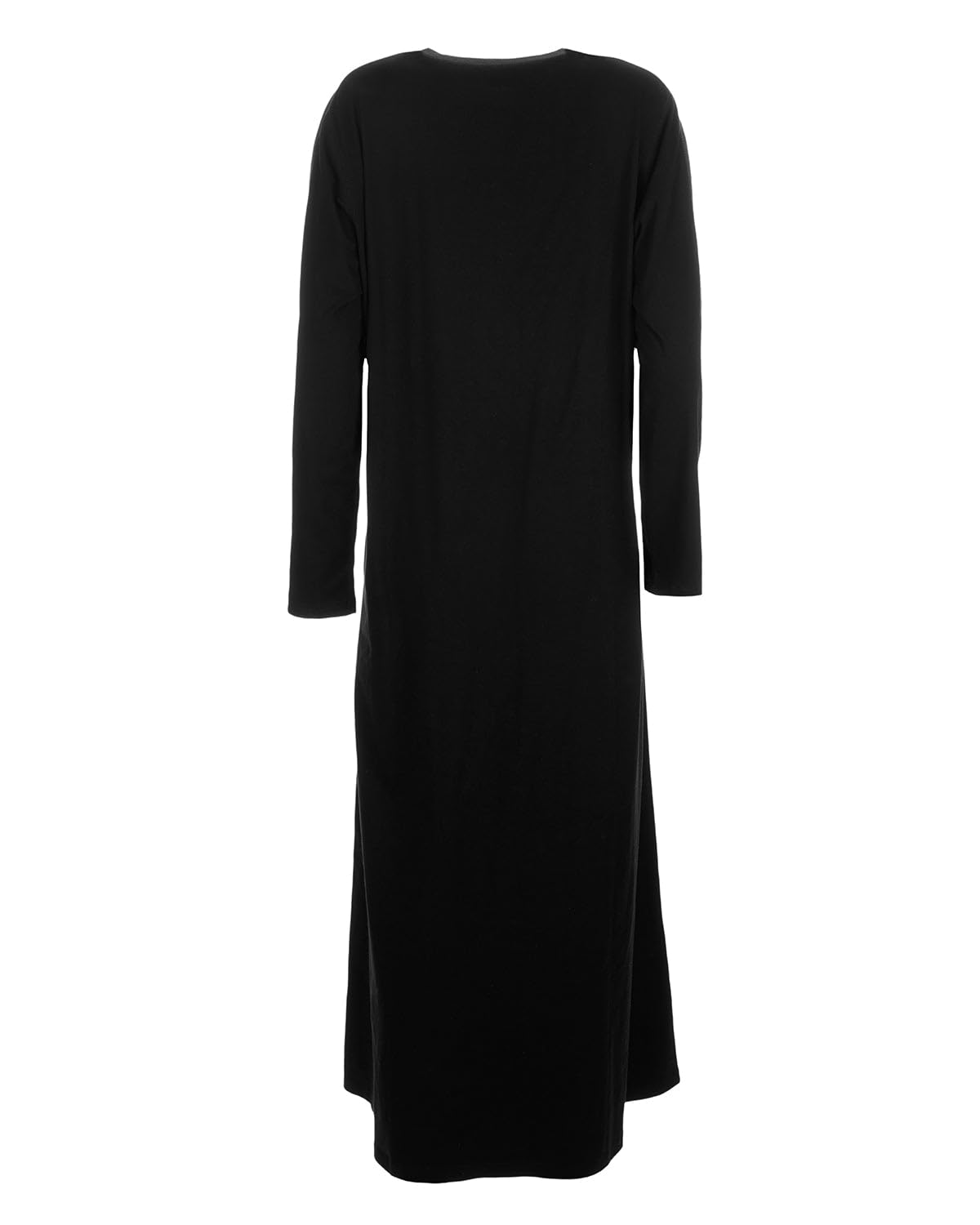 MeMoi Women's Modest Long Sleeve Placket Ankle-Length Cotton Blend Gown Dress - Perfect for Church, Mosque, and Formal Occasions
