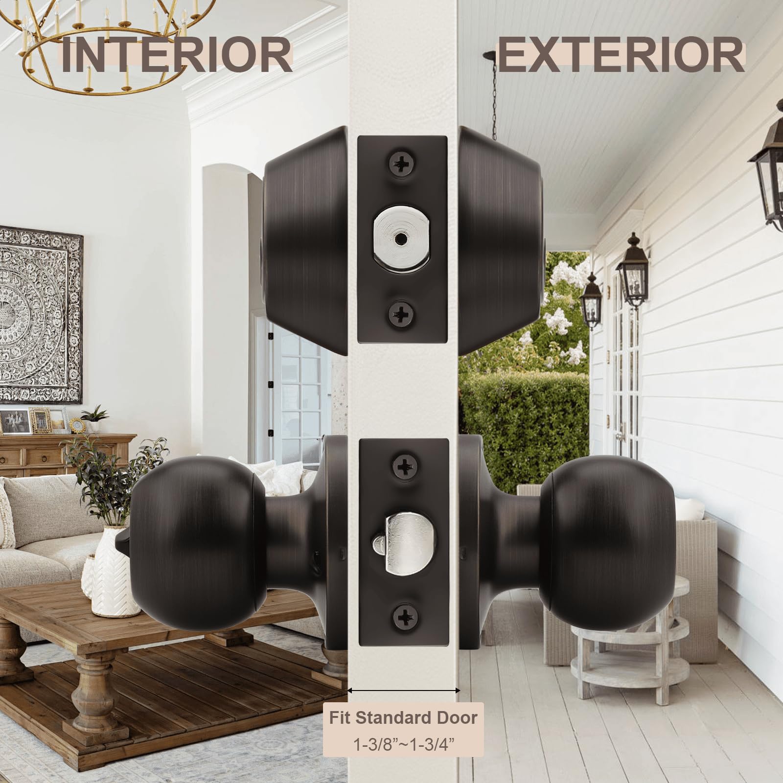 5-Pack Oil Rubbed Bronze Door Locksets - Keyed Alike Deadbolt & Knob Set for Secure Home Entry