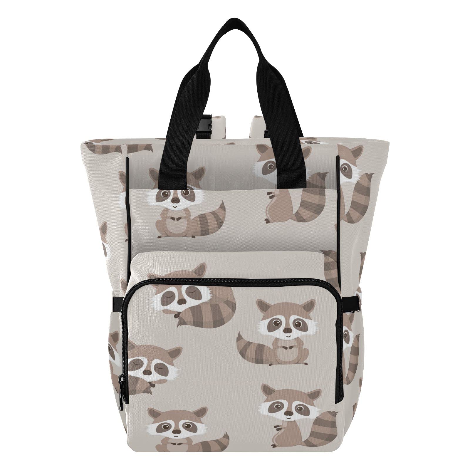 Adorable Raccoon Diaper Backpack for Baby Boys & Girls - Insulated Changing Bag with Pockets for Toddlers & Kids - Perfect for Travel, Daycare & On-the-Go Moms (Multi-Color)
