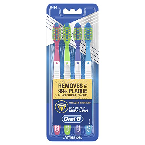 Oral-B Pro Health Vitalizer Advanced Electric Toothbrush Set - Medium Bristles, 4 Pack for Family & Travel | Perfect for Home, Office & On-the-Go Oral Care