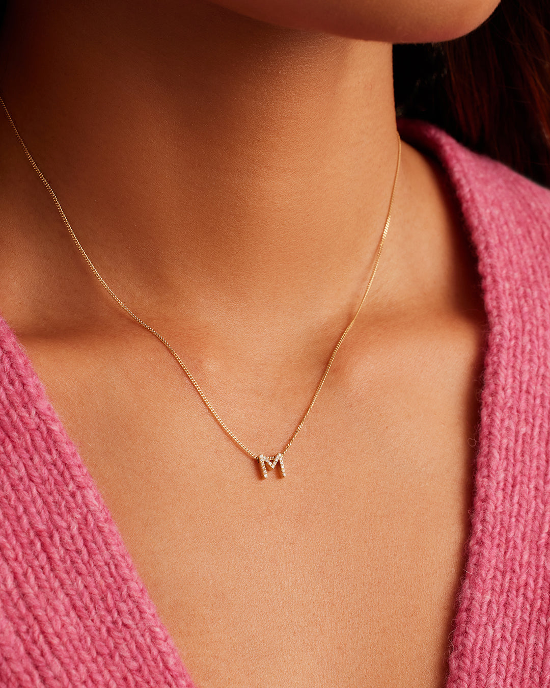 Diamond Alphabet Necklace - Personalized Initial Pendant Jewelry for Women - Perfect Gift for Birthday, Anniversary & Valentine's Day