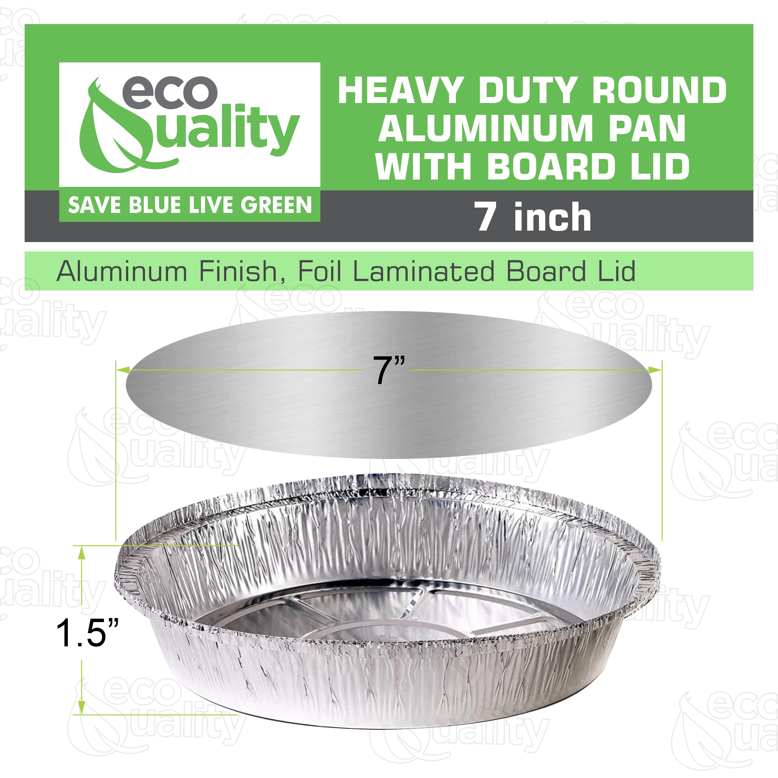 EcoQuality 500 Pack 7 Inch Disposable Round Aluminum Foil Pans with Lids - Premium Baking & Catering Containers for Restaurants, Parties, Meal Prep & Food Storage - Ideal for Takeout, BBQ, Potlucks & Holiday Cooking