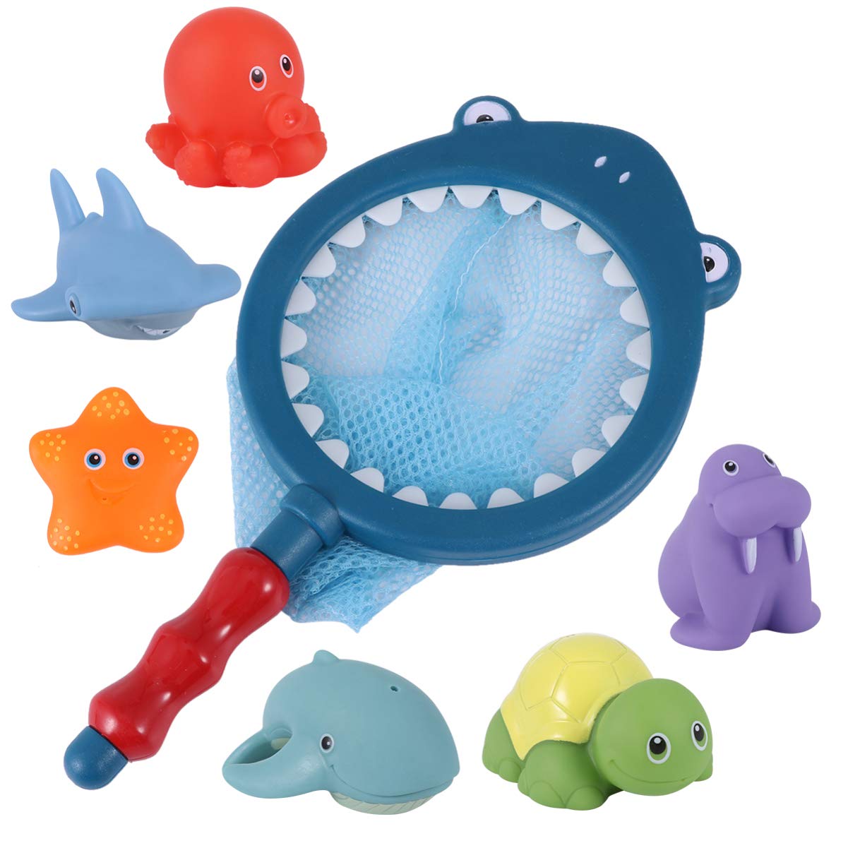 6pcs Funny Fountain Bath Toys for Kids - Water Play & Bathtime Fun - Blue MOLUCKFU Bathing Accessories | Perfect for Pool, Beach & Outdoor Water Activities