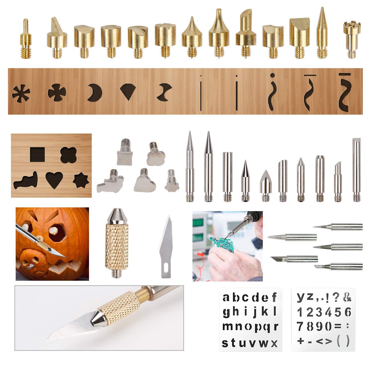 BESTZO Professional Wood Burning Kit with LCD Display - Pyrography & Soldering Iron Tool Set for Wood Carving, Embossing, DIY Crafts - Includes Multiple Tips, Upgraded Model, Manual & Carrying Case (Black) - Perfect for Woodworking, Leather Crafting, and Home DIY Projects