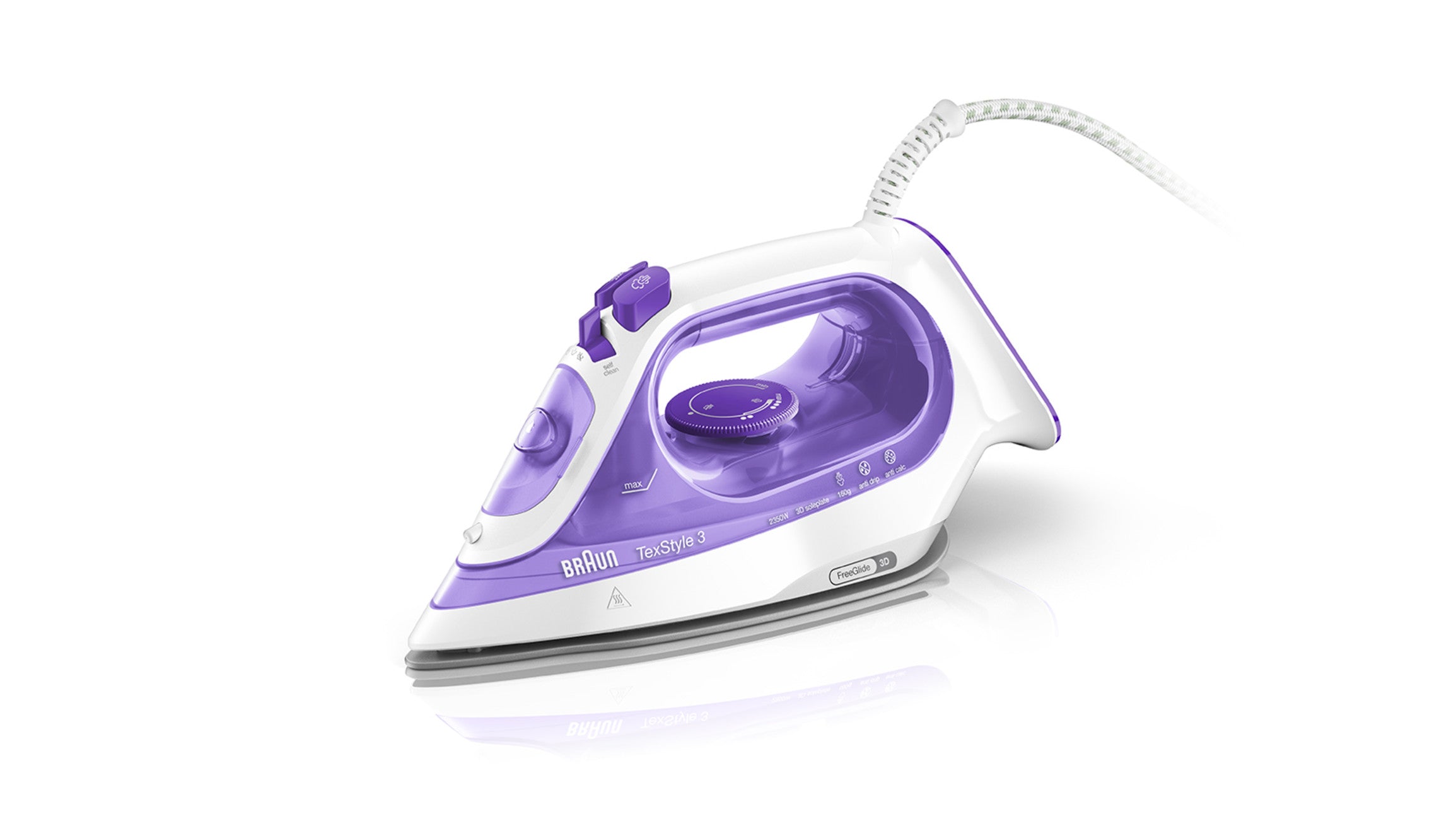 Braun SI3042 VI 2350W TexStyle 3 Steam Iron for Clothes - Powerful 2350W with Professional Steam Output, Perfect for Home, Office & Travel Use