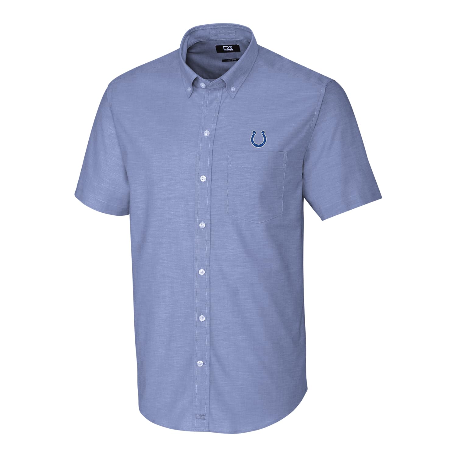 Cutter & Buck Men's NFL Stretch Oxford Short Sleeve Button Down Shirt - Comfortable Woven Dress Shirt for Game Day, Casual Office Wear & Outdoor Events