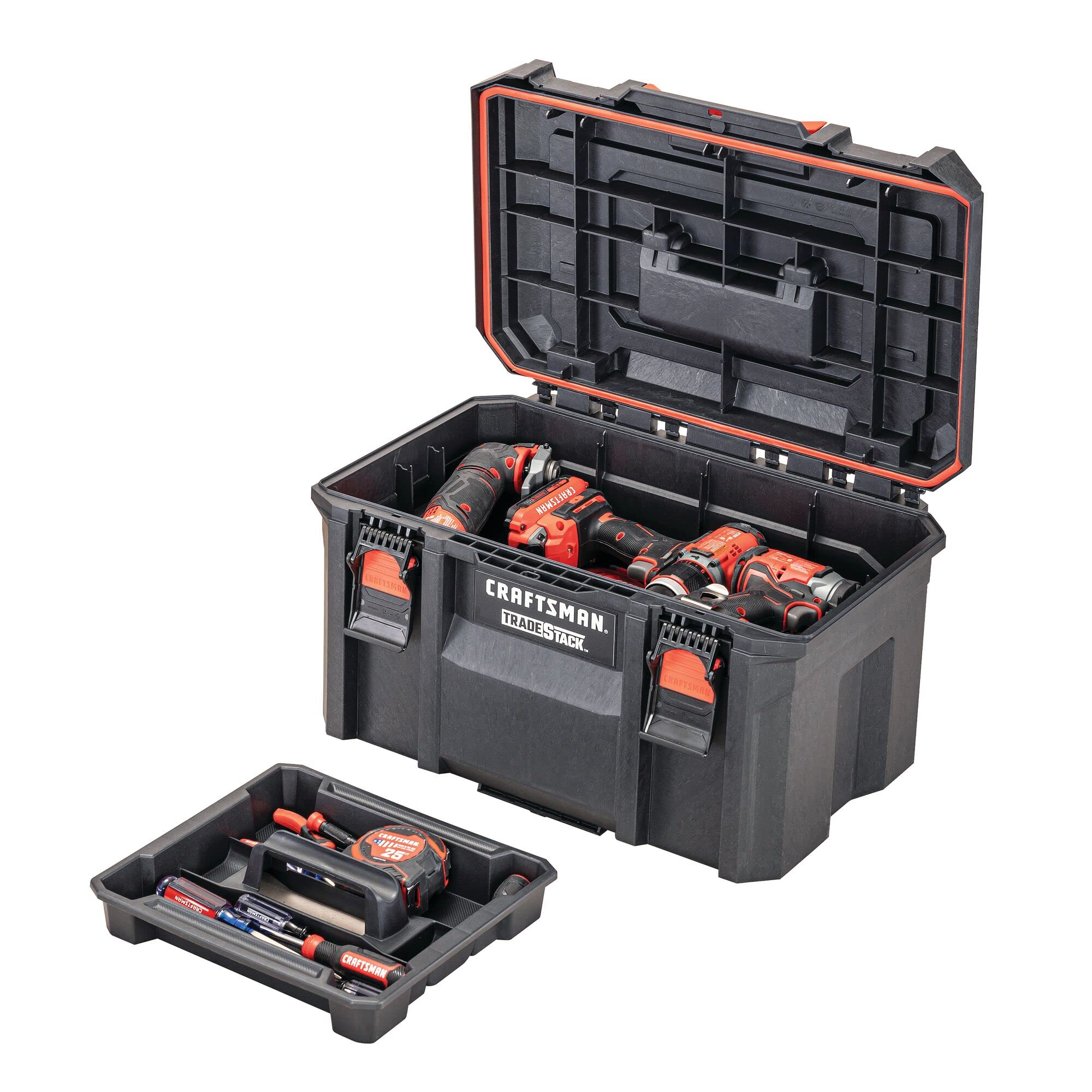 CRAFTSMAN TRADESTACK 21-Inch Waterproof Tool Box - Lockable Stackable Tool Storage for Indoor & Outdoor Use - Heavy-Duty Tool Organizer for Garage, Workshop, Job Site (CMST21430)