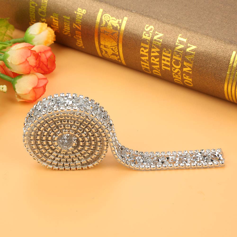 15mm Sparkling Acrylic Rhinestone Ribbon Wrap - Wedding Cake Decor, Birthday Party Supplies, Baby Shower Decorations, DIY Arts & Crafts - 1 Yard (0.6
