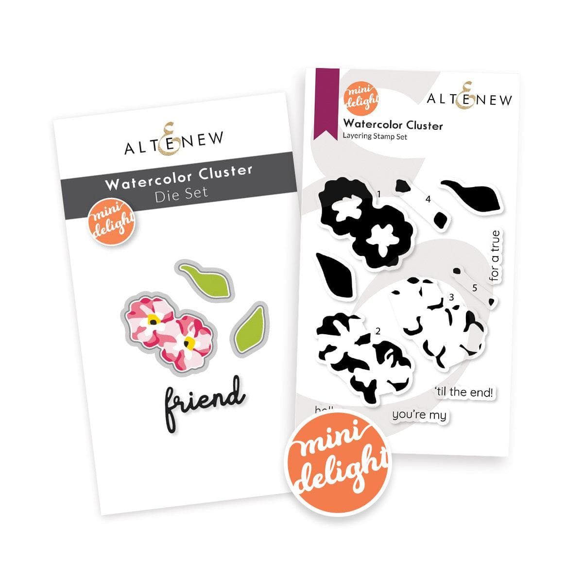 Mini Delight Watercolor Cluster Stamp & Die Set for Card Making, Scrapbooking & DIY Crafts - Perfect for Handmade Greeting Cards, Invitations & Paper Projects