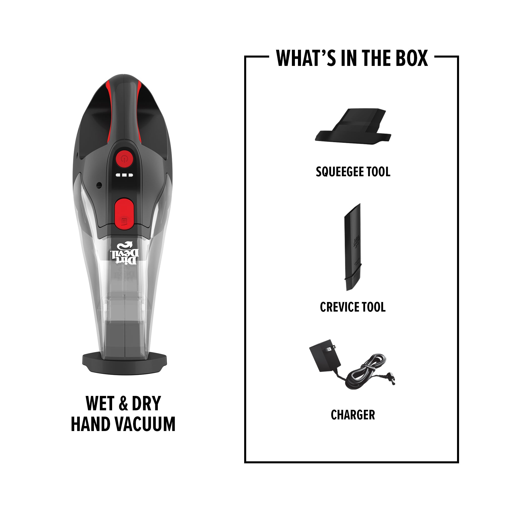 16V Wet Dry Handheld Vacuum Cleaner with Crevice Tool - Perfect for Car, Home & Pet Hair Cleaning