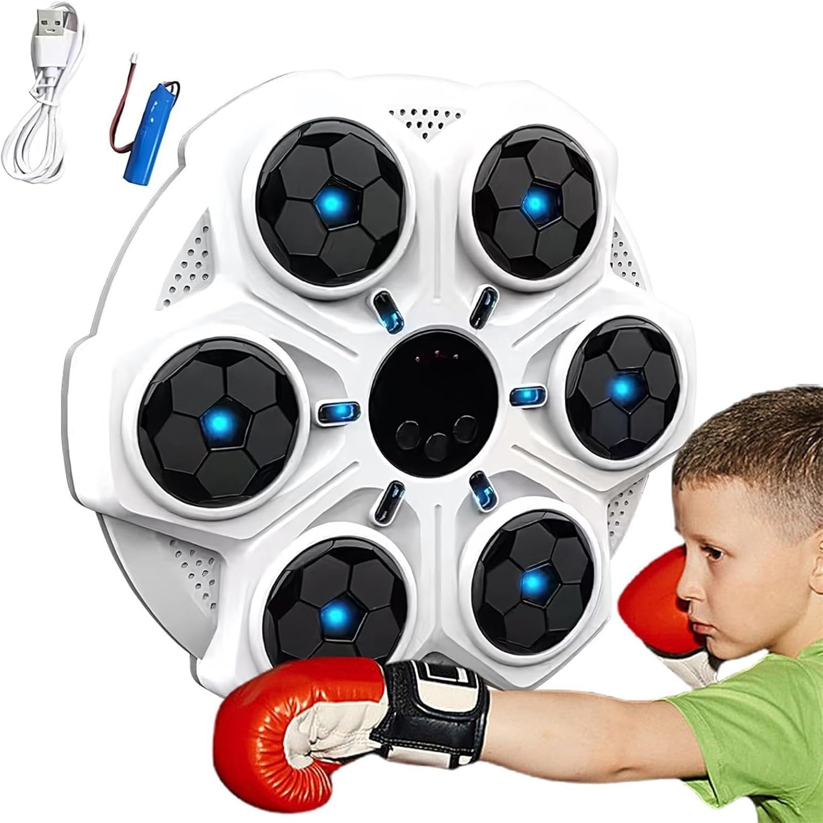 2024 LED Smart Music Boxing Machine with Gloves - Electronic Punching Target for Home Gym & Indoor Workout - Boxing Equipment for Adults & Kids | Perfect for Fitness Training, Stress Relief & Family Fun