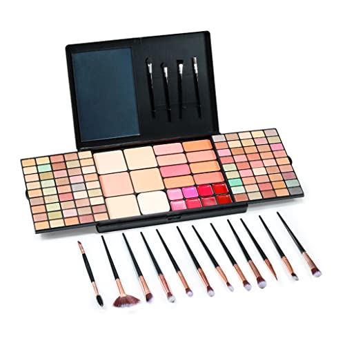112 Color All-in-One Makeup Kit with 12 Brushes - Professional Eyeshadow Palette Set for Women & Girls | Perfect for Daily Use, Parties, and Gift Giving