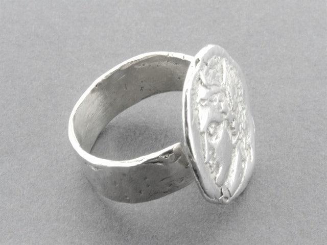 Persephone Coin Ring - Sterling Silver Jewelry for Women, Vintage Greek Mythology Inspired Ring - Perfect for Gifts, Weddings & Everyday Wear