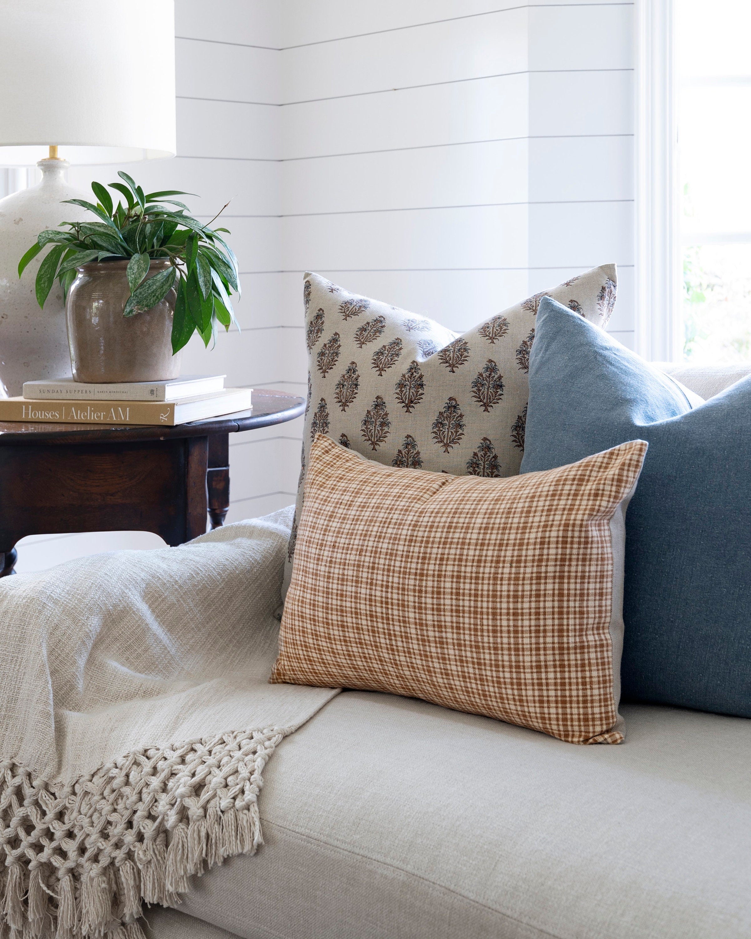 Designer Monrovia Sahara Motif Natural Cotton Pillow Cover - Bohemian Home Decor for Living Room, Bedroom & Outdoor