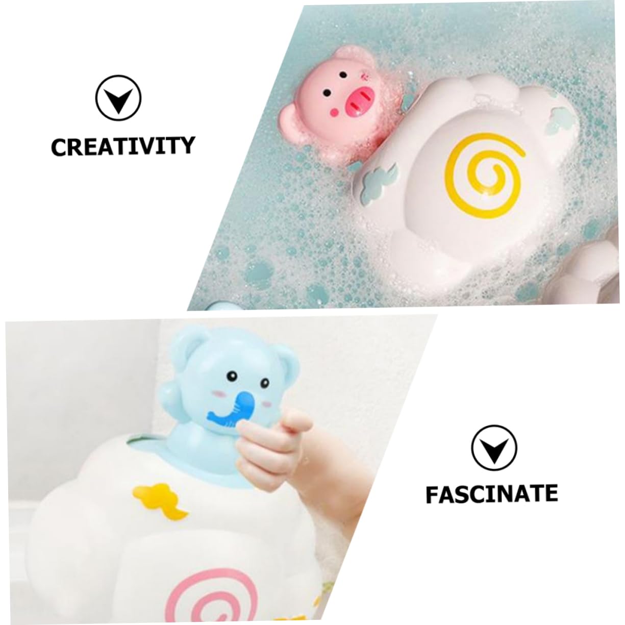 KONTONTY 2-Pack Durable Bath Toys for Kids - Fun Bathtub & Shower Playtime - BPA-Free Plastic Water Toys for Toddlers & Infants - Perfect for Bath Time Fun and Early Learning