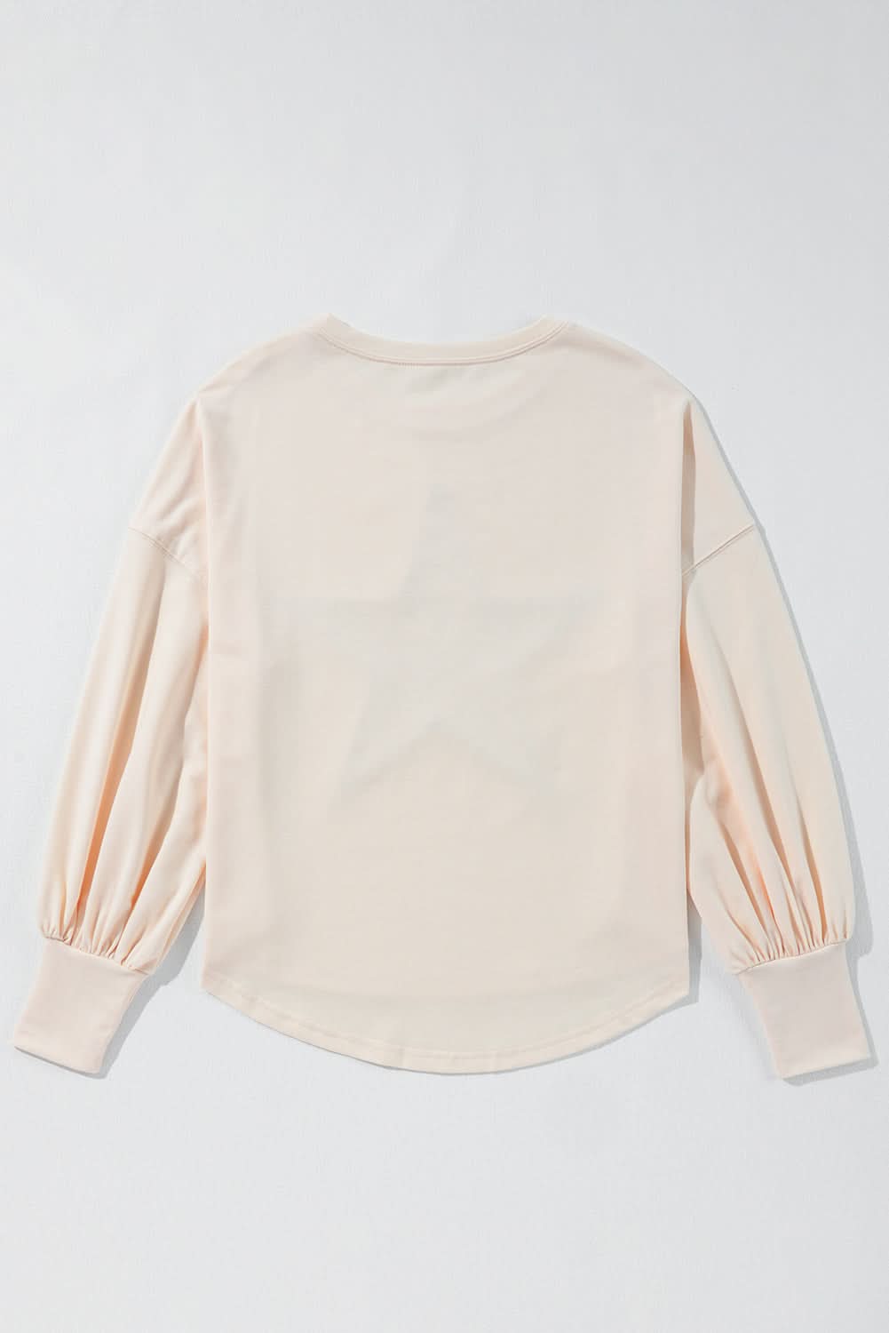 Stylish Apricot Oversized Long Sleeve Top for Women - Loose Fit Casual Blouse - Perfect for Fall Layering & Everyday Wear