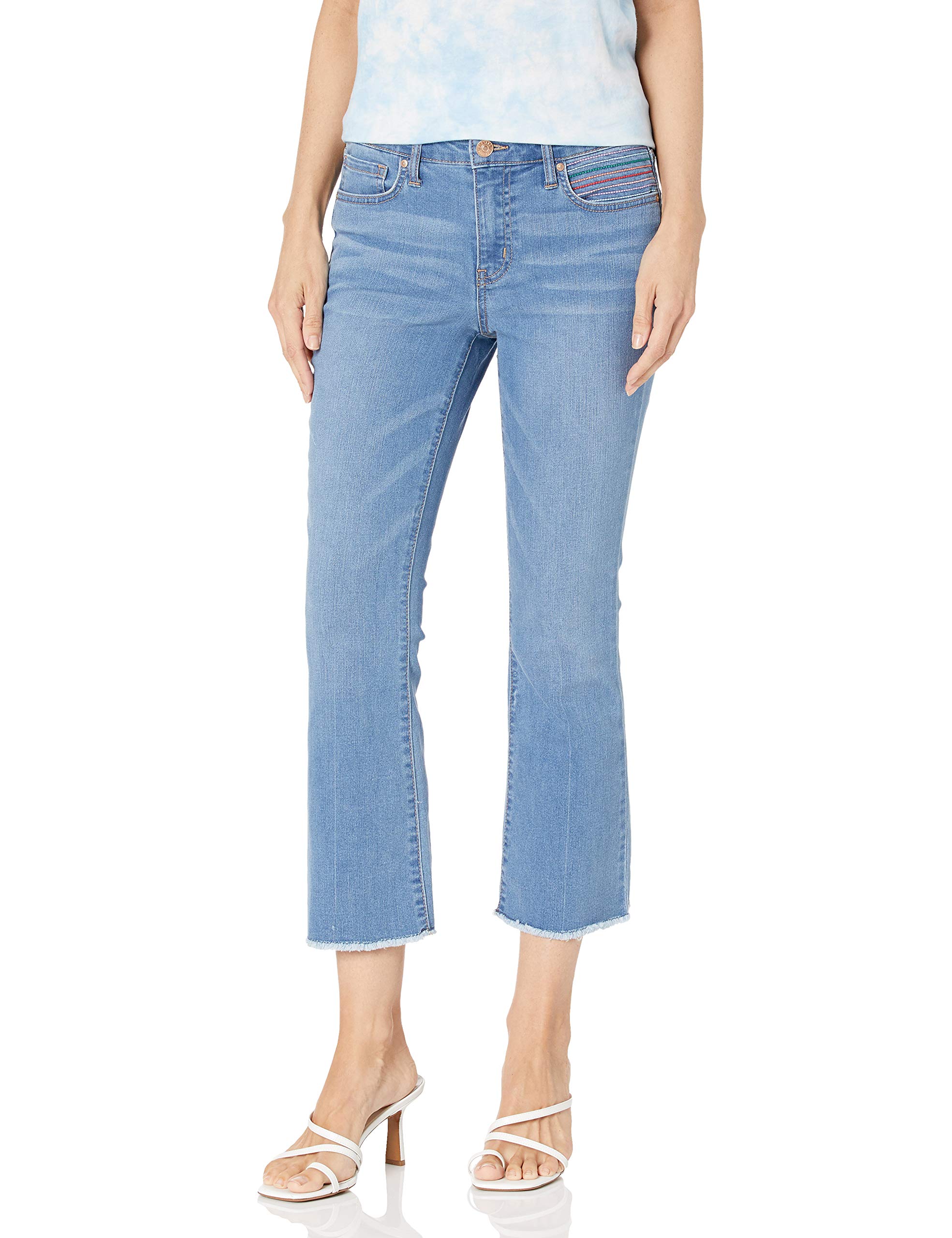 Vintage American Blues Women's Demi Boot Cut Jeans - Retro High Waisted Denim Pants for Casual Wear & Everyday Style