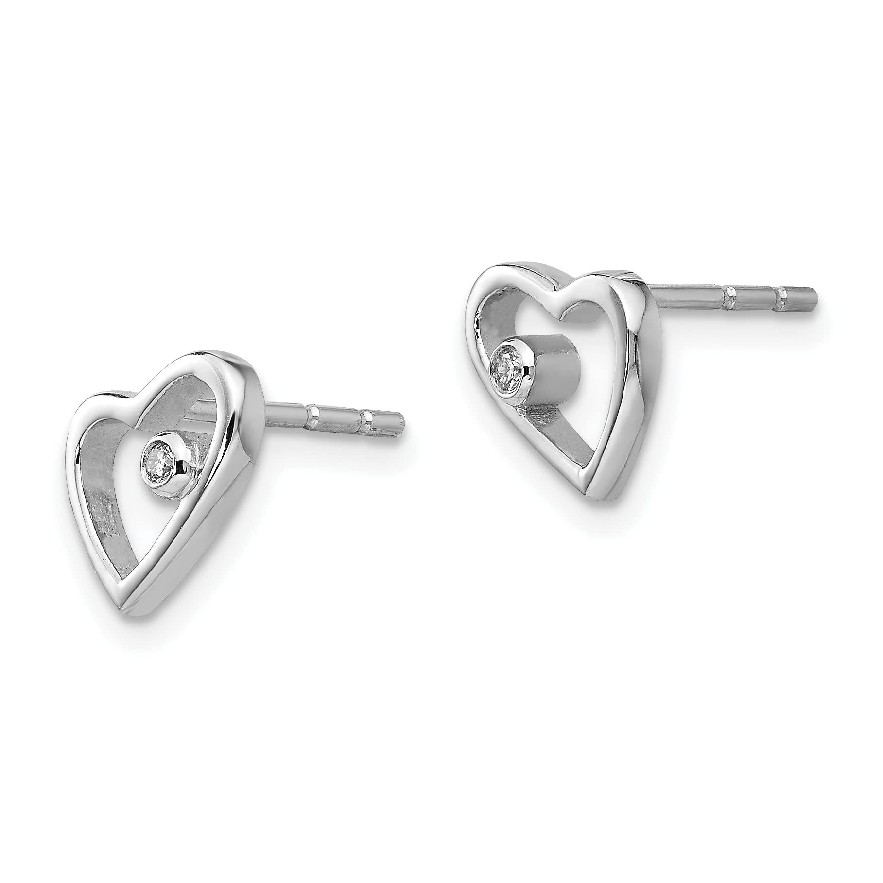 925 Sterling Silver Diamond Heart Love Stud Earrings for Women - Valentine's Day Gift, Anniversary Present, Romantic Jewelry for Her