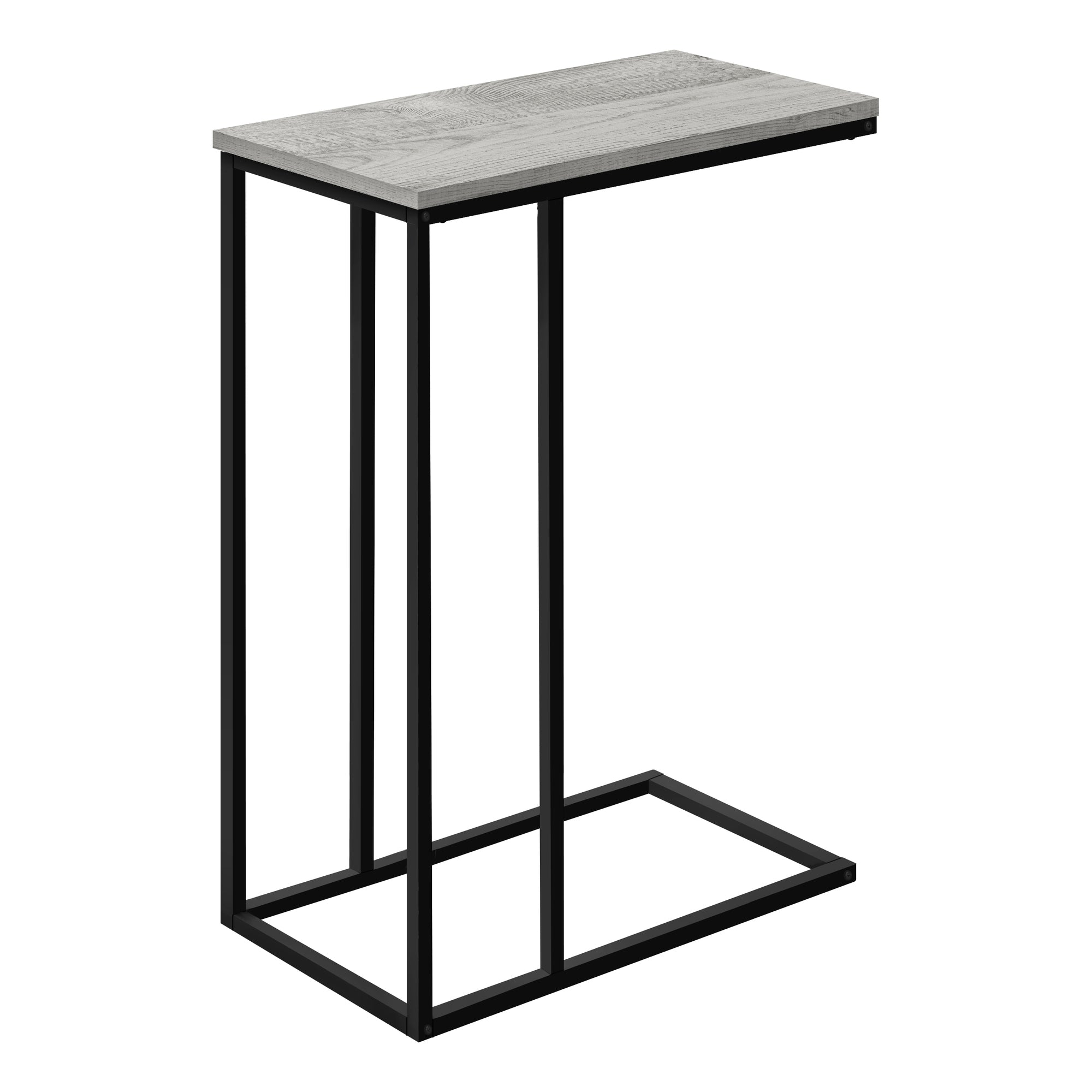 Modern Accent Table - 25 Inch Height in Grey & Black Metal - Perfect for Living Room, Bedroom, or Entryway Decor
