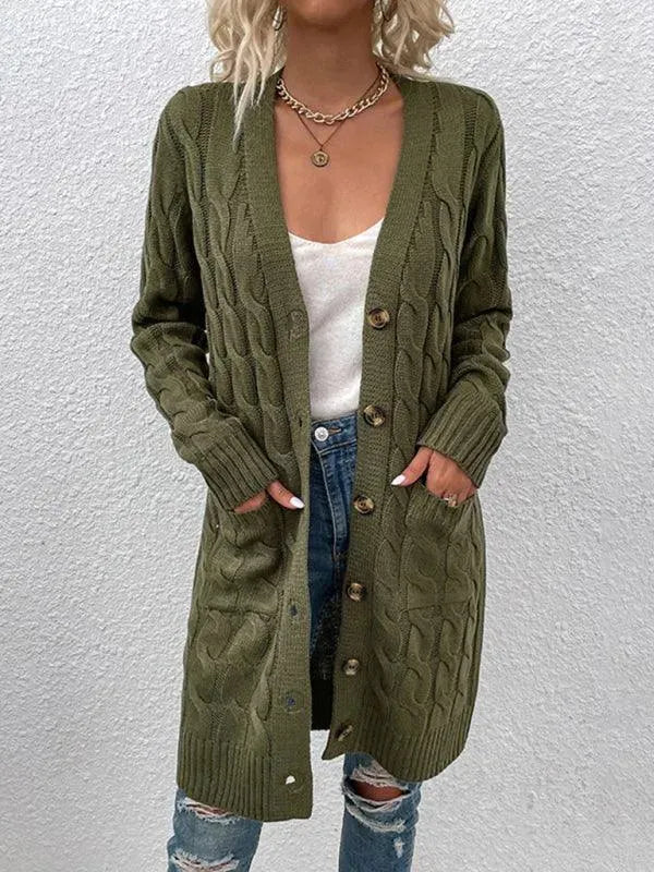 Long Twist Women's Cardigan Sweater - Cozy Knit Open Front Wrap for Fall & Winter - Perfect for Office, Date Night and Casual Outings