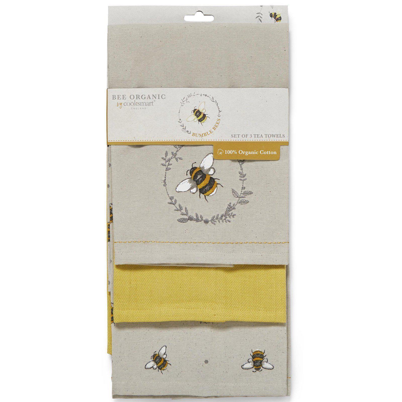 Premium Bumble Bee Tea Towels 3-Pack - Soft, Absorbent Kitchen Towels for Dish Drying, Hand Wiping & Home Decor