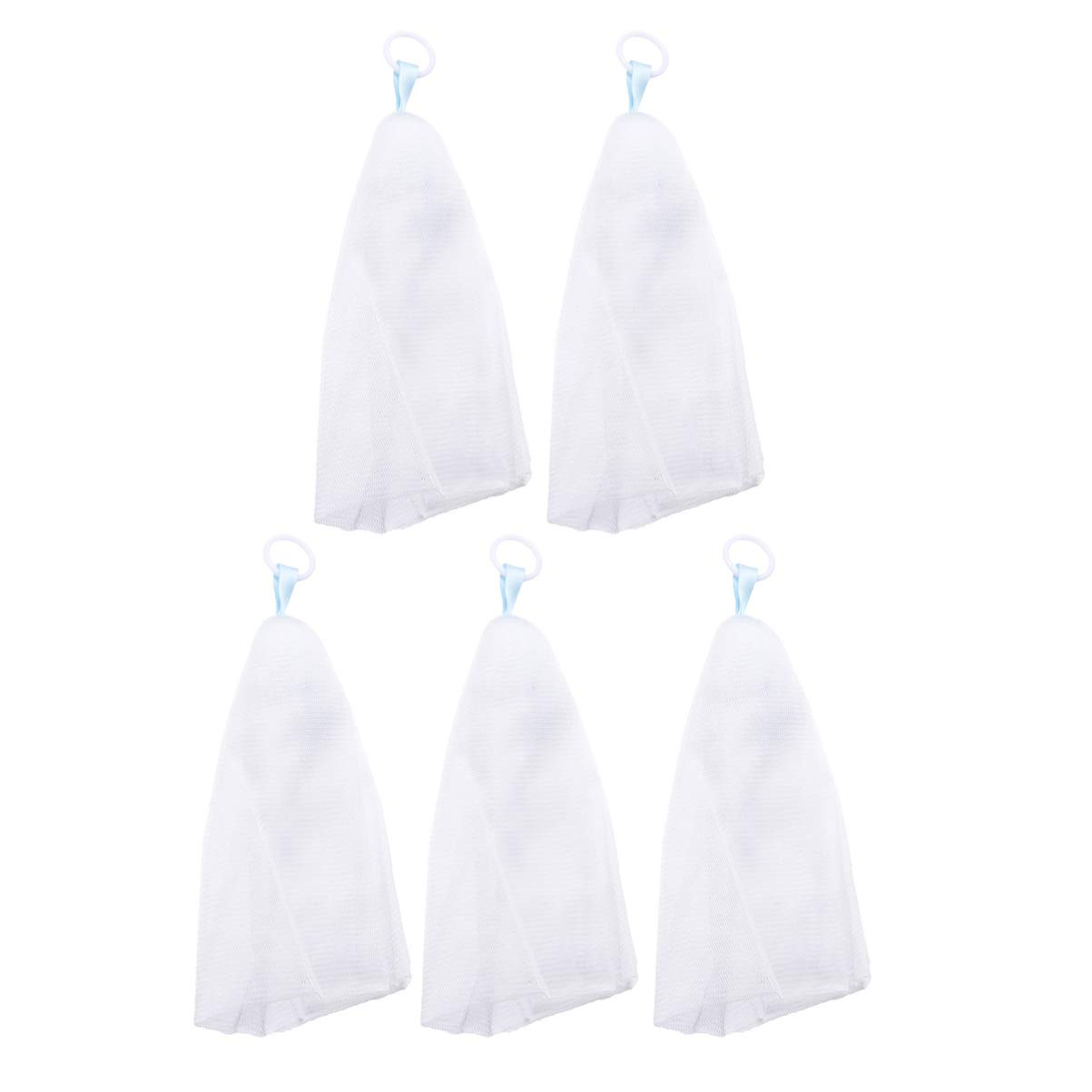 5PCS Premium Exfoliating Foaming Net for Face & Body - Effective Cleansing Soap Maker, Soft & Gentle for Daily Skincare Routine, Spa & Shower Use