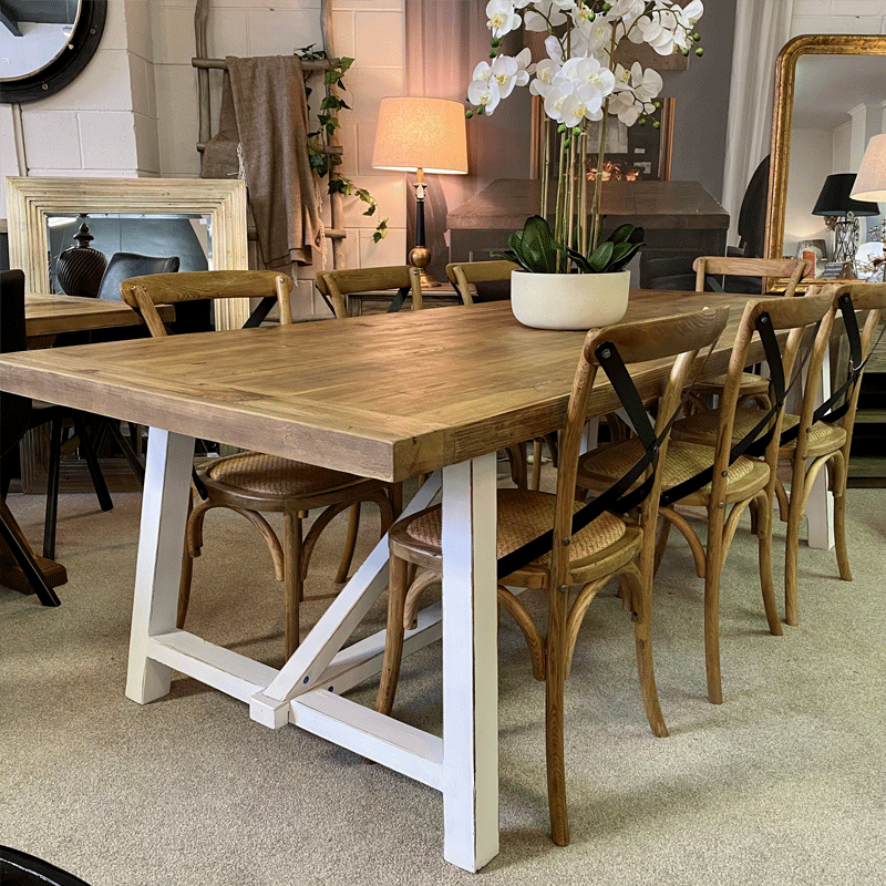 Modern White Marcel Dining Table 240cm - Elegant Large Dining Room Table for Family Gatherings & Dinner Parties
