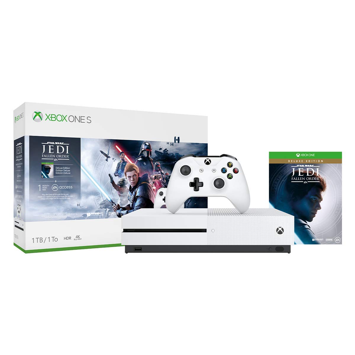 Refurbished Xbox One S 1TB Console with Star Wars Jedi: Fallen Order Bundle - Gaming Console for Home Entertainment & Action-Adventure Game Lovers