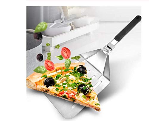 Premium Stainless Steel Pizza Peel with Folding Handle - 16 Inch Pizza Paddle for Baking, Serving & Transferring Homemade Pizza, Bread, Cake & Pie | Durable Cake Lifter & Bread Tray | Space-Saving Design for Easy Kitchen Storage | Perfect for Home Baking, Outdoor BBQ & Restaurant Use
