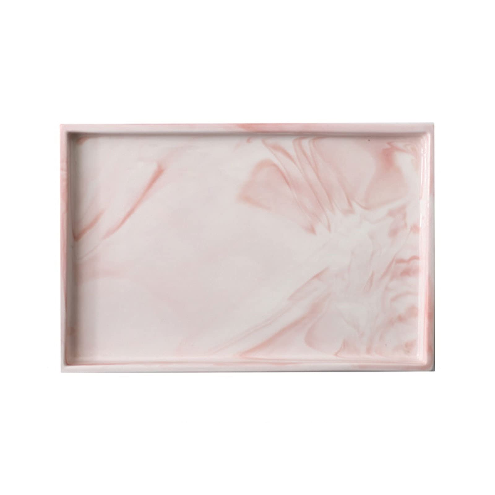Elegant Marble Ceramic Serving Tray - Rectangle Vanity Organizer for Bathroom Countertop | Perfect for Makeup, Perfume & Bathtub Storage | Stylish Home Decor & Bath Accessory