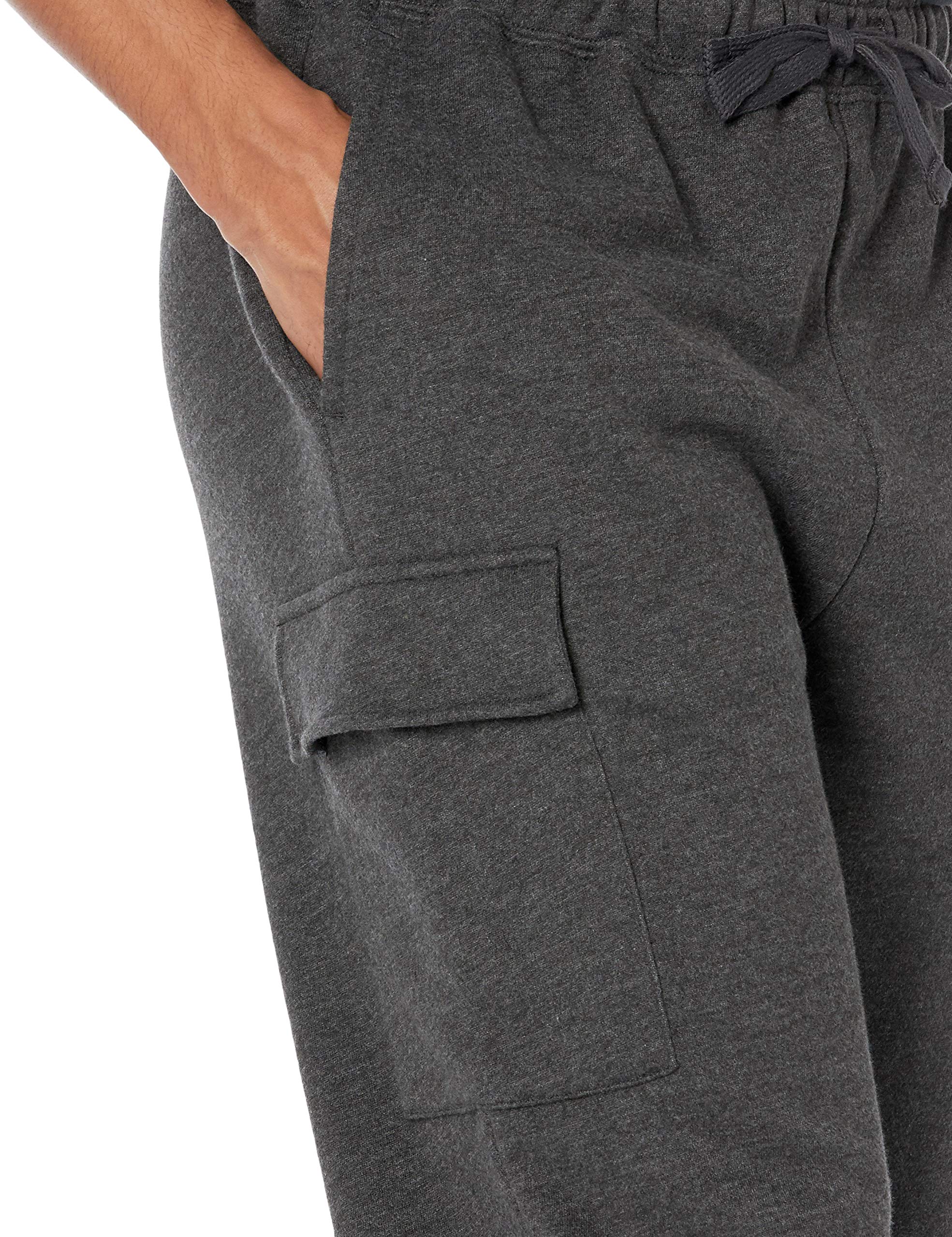 Amazon Essentials Men's Cargo Fleece Sweatpant - Comfortable Winter Joggers with Pockets for Outdoor Activities, Lounge & Gym Workouts