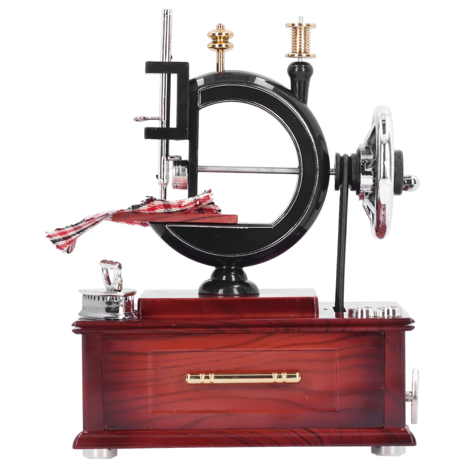 Vintage Sewing Machine Music Box with Clockwork Mechanism - Exquisite Handcrafted Gift for Home Decor, Sewing Enthusiasts & Collectors | Perfect for Birthdays, Anniversaries & Romantic Surprises
