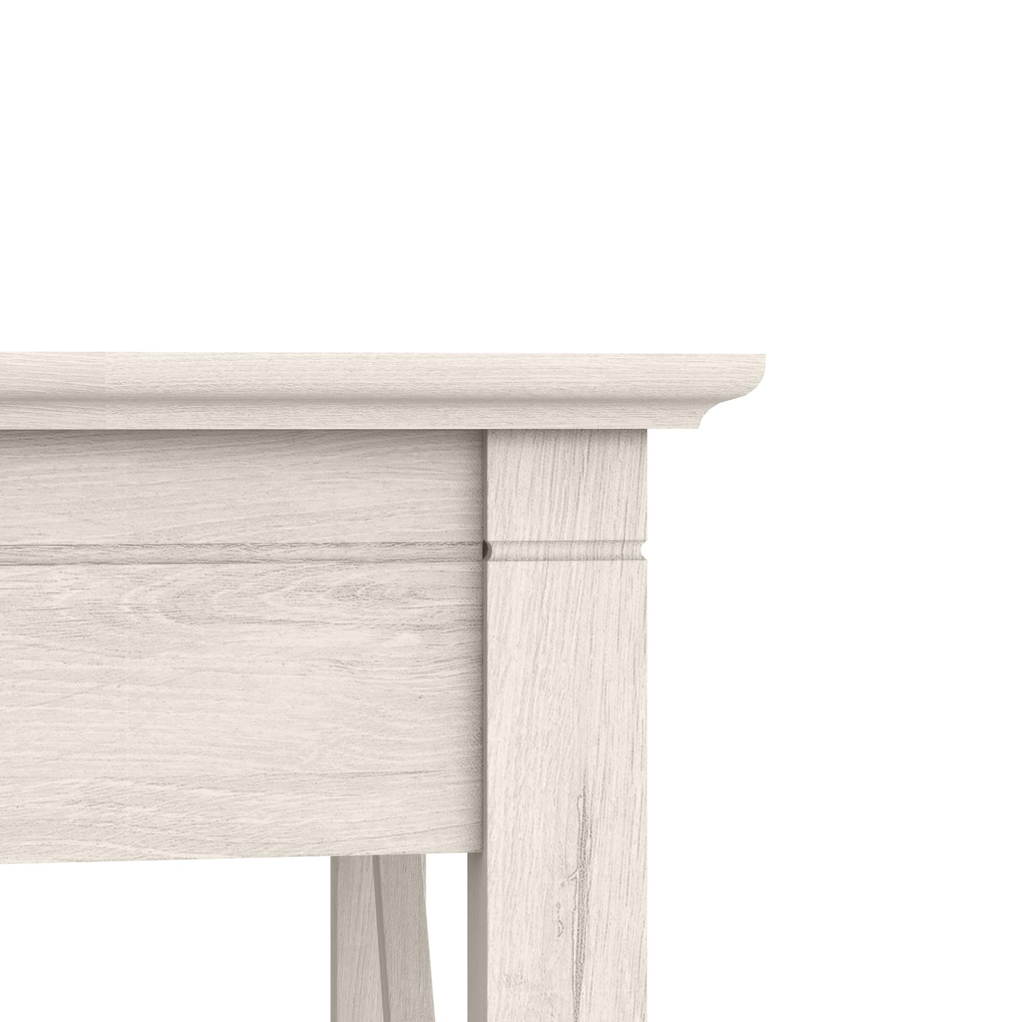 Bush Furniture Key West Collection Writing Desk - Small Modern Farmhouse Style Home Office Desk in Linen White Oak | Perfect for Remote Work, Study & Small Spaces