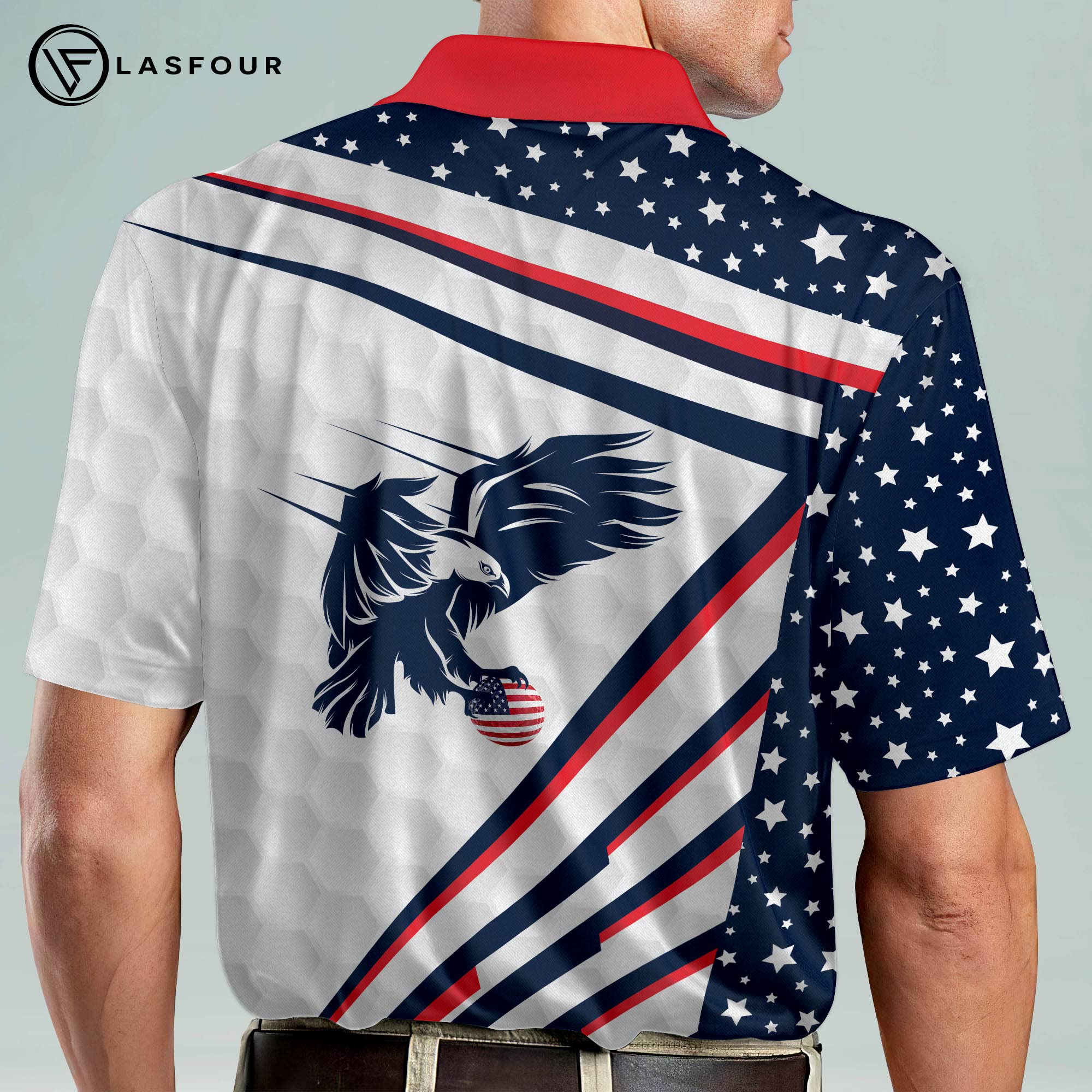 LASFOUR Personalized Funny Golf Shirts for Men - Custom Retired Golf Shirts Short Sleeve - Patriotic & Humorous Golf Apparel - Perfect for Golf Tournaments, Retirement Parties & 4th of July Celebrations