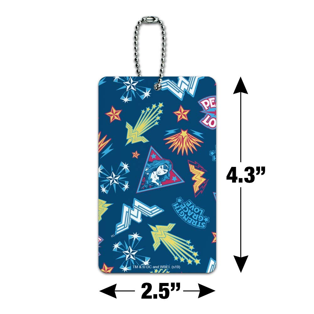 Wonder Woman Movie Inspired Luggage Tag - Durable Suitcase ID Tag with Sticker Pattern for Carry-On Bags - Perfect for Travel, Cosplay & Superhero Fans