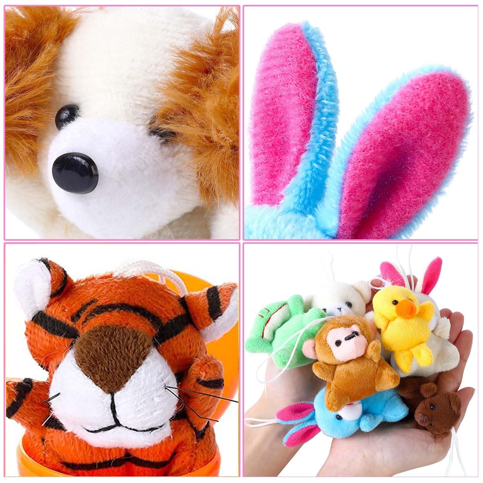24 Pack Easter Eggs with Mini Plush Animals - Stuffed Toys for Kids, Easter Basket Stuffers & Fillers, Easter Egg Hunt Prizes, Party Favors - Perfect for Easter Celebrations, Classroom Rewards & Birthday Party Gifts